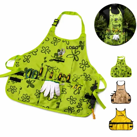 Heavy Duty Oxford Gardening Tool Apron with 14 Pockets