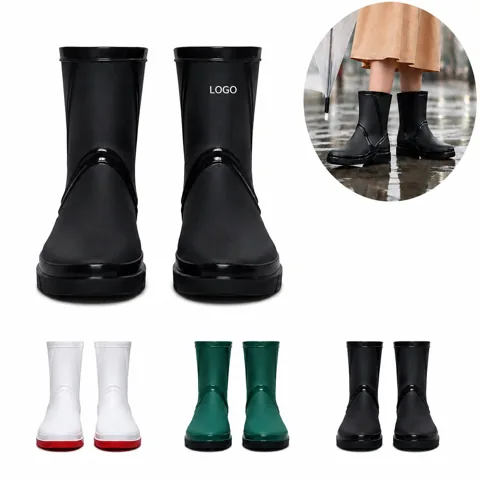 Men's Seamless Waterproof Rain Boots with Slip-Resistant
