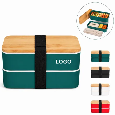 Eco Friendly Leakproof Bento Lunch Container with Bamboo Lid