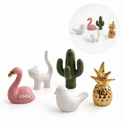 Custom Logo Porcelain Animal Figurines Jewelry Display