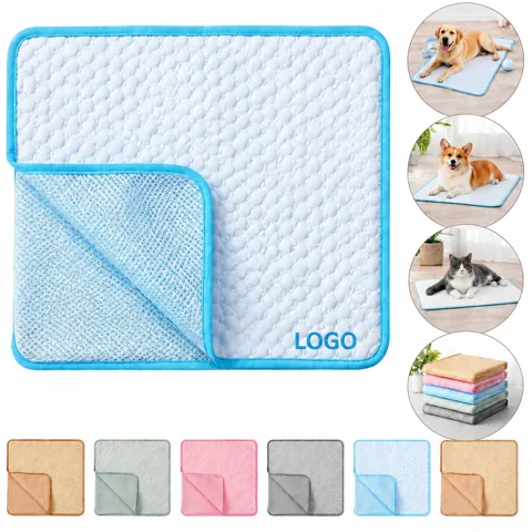 Custom Logo Ice Silk Dog Cooling Mat Non-Slip Promotional