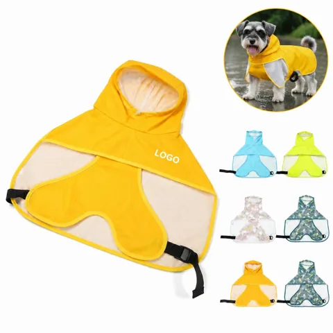 Reversible Waterproof Dog Raincoat with Adjustable Fit