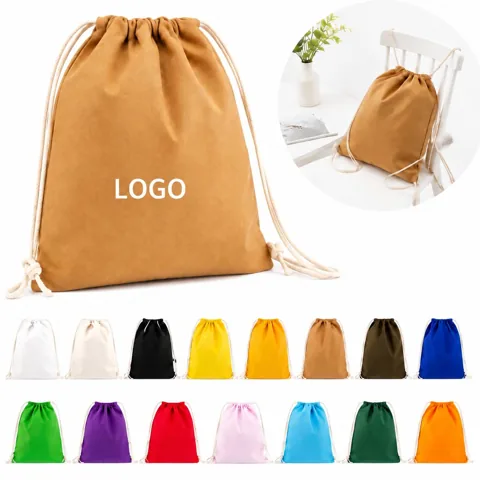 Bulk Cotton Canvas Drawstring Backpacks for Custom Design
