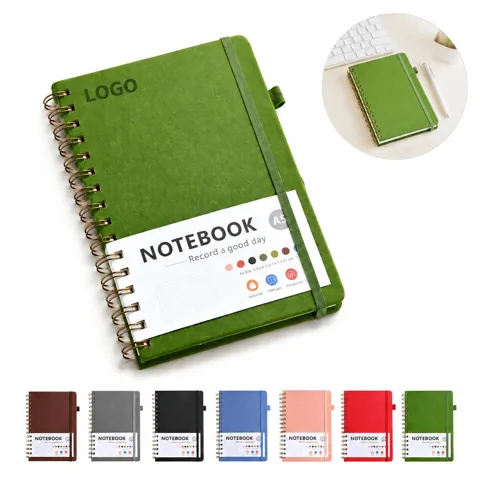 Premium Twin-Wire Notebook, 200 Ruled Pages, Durable PU