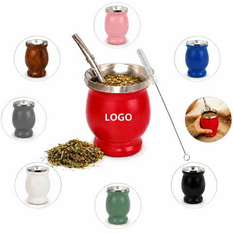 Traditional Yerba Mate Gourd Set with Bombilla Straw
