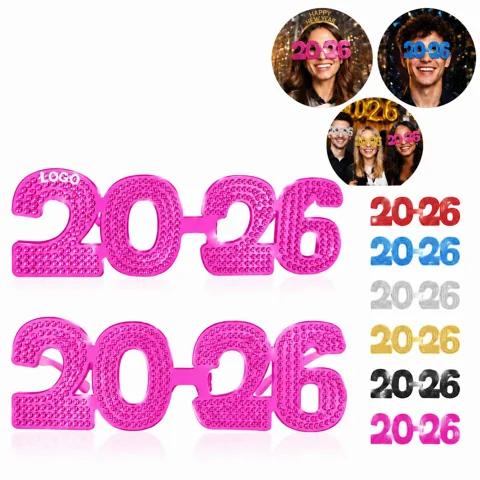2026 New Year Glitter Eyewear, Lensless Frames, Party