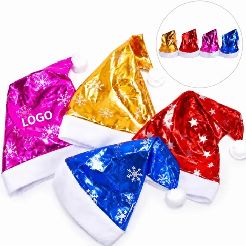 Sparkly Sequin Santa Hat for Adult Holiday Party Costume