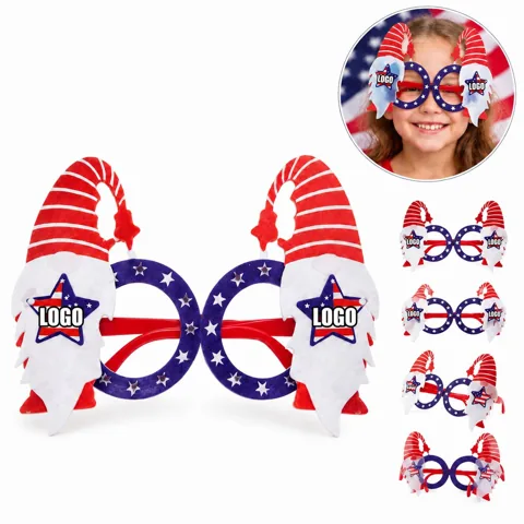 Patriotic July 4th Flag Eyeglasses, Reusable Felt