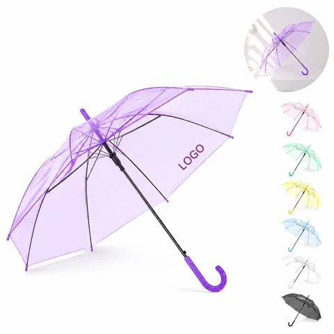 Vivid Clear Umbrella Push Button Auto Open