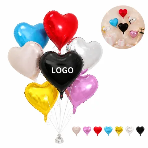 18 Inch Heart Latex Balloons, Colorful Party Decoration Pack